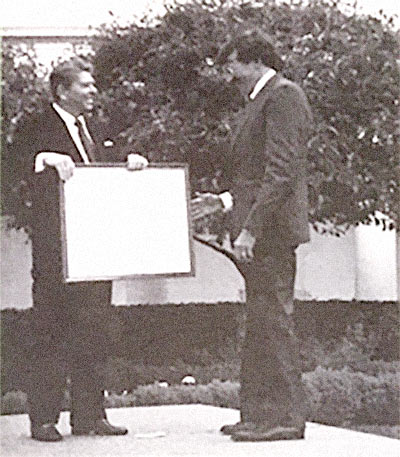 President Reagan recognized Canberra with the “Excellence in Exports” Award with Ben and Emery in the White House Rose Garden